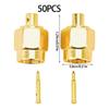 50Pcs Sma males RF Coaxial Termination Sma males Plugs Solder Mount Connectors for Semi-rigid RG402/RG141 Cable Connectors