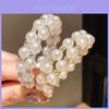 Pearl Beaded Double Layer Bracelet With Rhinestone Embellishments For Elegant Office Wear