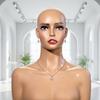 PVC Mannequin Bust Skin Toned Head with Shoulders Smooth Hairpiece for Photo Shoots