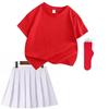 Colorful Children's Short Sleeve T-shirt Set for Kindergarten Sports and June 1st Performances.
