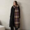 Designer Homemade Mohair Imitation Cashmere Plaid Winter Scarf Women's Thickened Warm Fringed Scarf Shawl