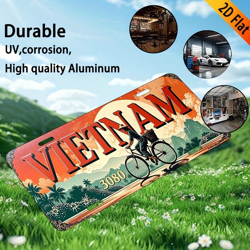 Stück Vintage Vietnamesisches Kennzeichenschild D Flacher Rahmen Dekoration Nur Vietnamkarte Vietnamesischer Text mit Englischer Übersetzung