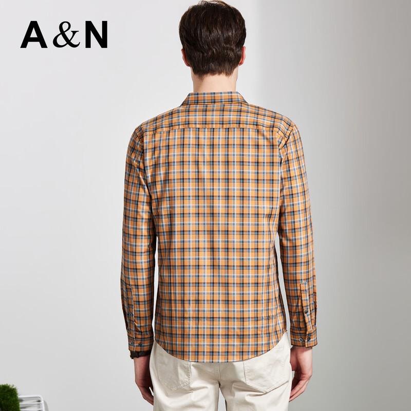 Men's Business Casual Plaid Long-Sleeve Shirt