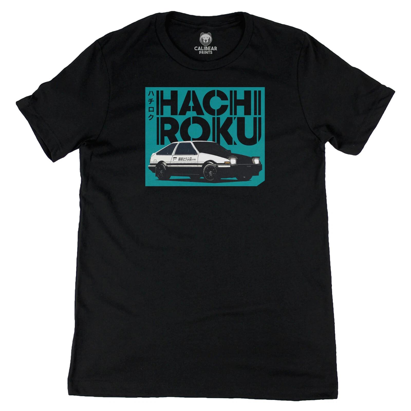 

Hachi-Roku Corolla Trueno AE86 Initial D Teal Minimalistic Anime Graphic Art Tee S