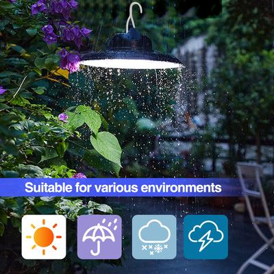 LED Solar Pendant Lights with Remote Dimmable 3000K-4500K-6000K Outdoor Waterproof Indoor Solar Lamp 5m Cord for Garden Porch