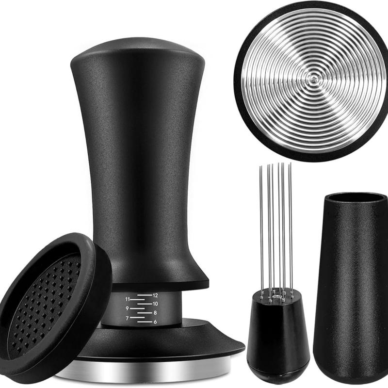 

3/6/7Pcs 51Mm 53Mm 58Mm Espresso Tamper Barista Coffee Tamper With Calibrated Spring Loaded Stainless Steel Tampers A7