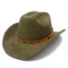 Multi-color Optional High-quality One-word Top Classic Simple Western Cowboy Hat Tan Leather Rivet Accessories Top Hat