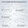 6pcs Dip Dipped Beam Headlight Bulb Retaining Spring Clips Car Light Bulb Retainer Kit  For H1 Bulbs