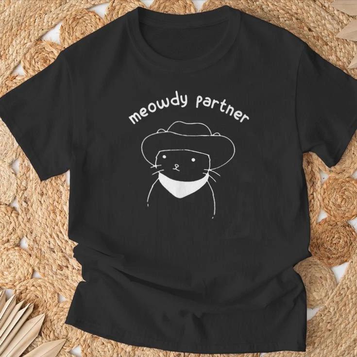 Meowdy Partner Howdy Cowboy Cat TShirt S
