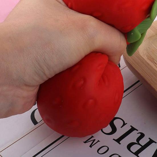 1/2/3Pcs Stress Relief Strawberry Squeeze Toy Slow Rebound Simulated Fruit Fidget Toy Anti-anxiety Sensory Ball Decompression