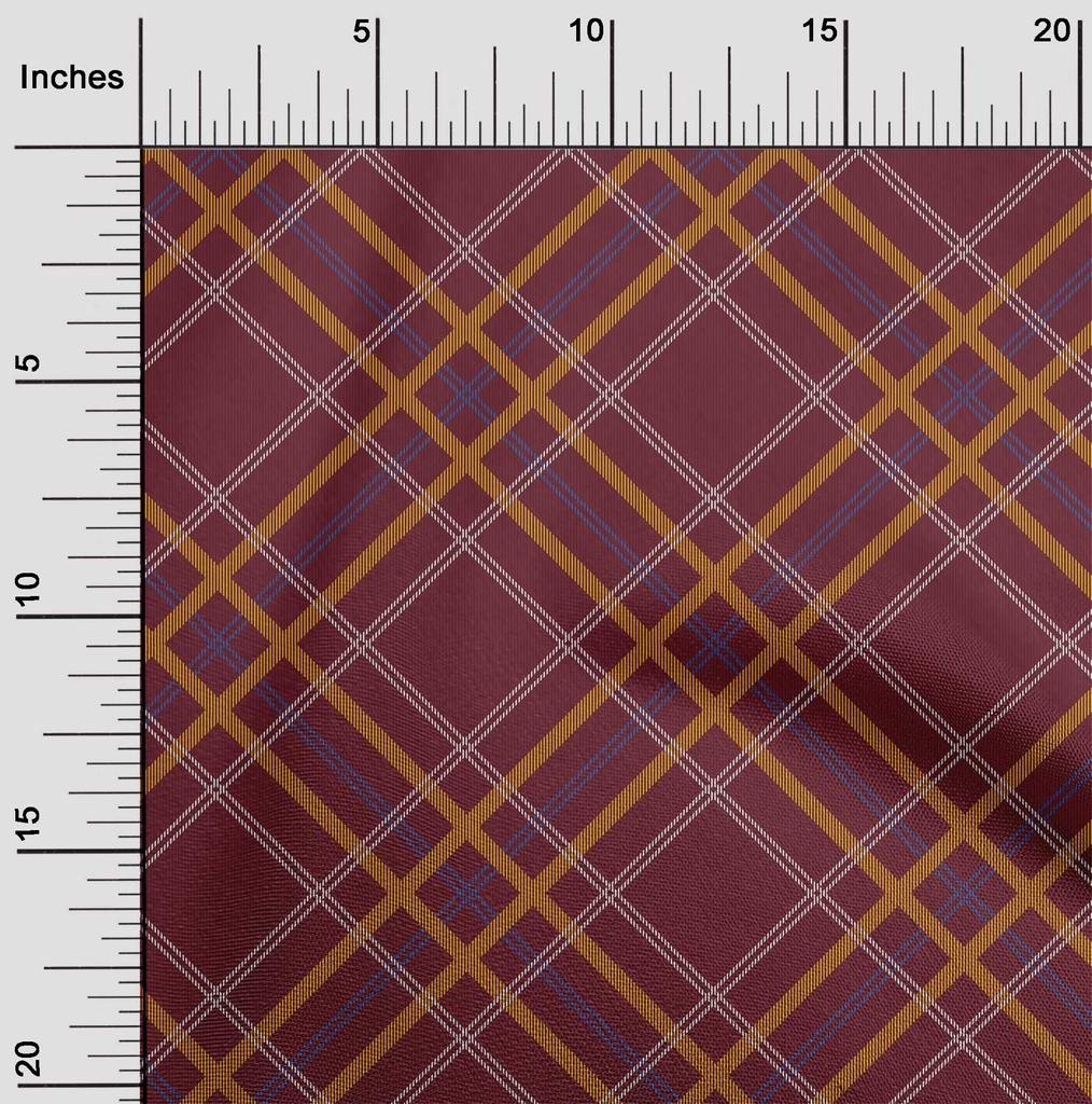 oneOone Cotton Flex Fabric Tartan Check Print Fabric BTY 40 Inch Wide