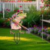 2D Flat Acrylic Working Frog Garden StakeWooden Sign, Outdoor Gardens and Potted Landscapes Signs, Suitable for wall decoration, porch, room, villa,