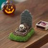 Halloween Graveyard Signs Tombstones Yard Signs, Realistic Outdoor Bonsai Scene Layout Lawn Decorations for Horror Party Garden Cracked Skull Decor