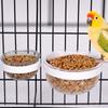 Bird Parrot Feeding Bowl Detachable Transparent Bowl Plastic Food Cup for Cage Convenient Hanging Seed Water Feeder for Parrots