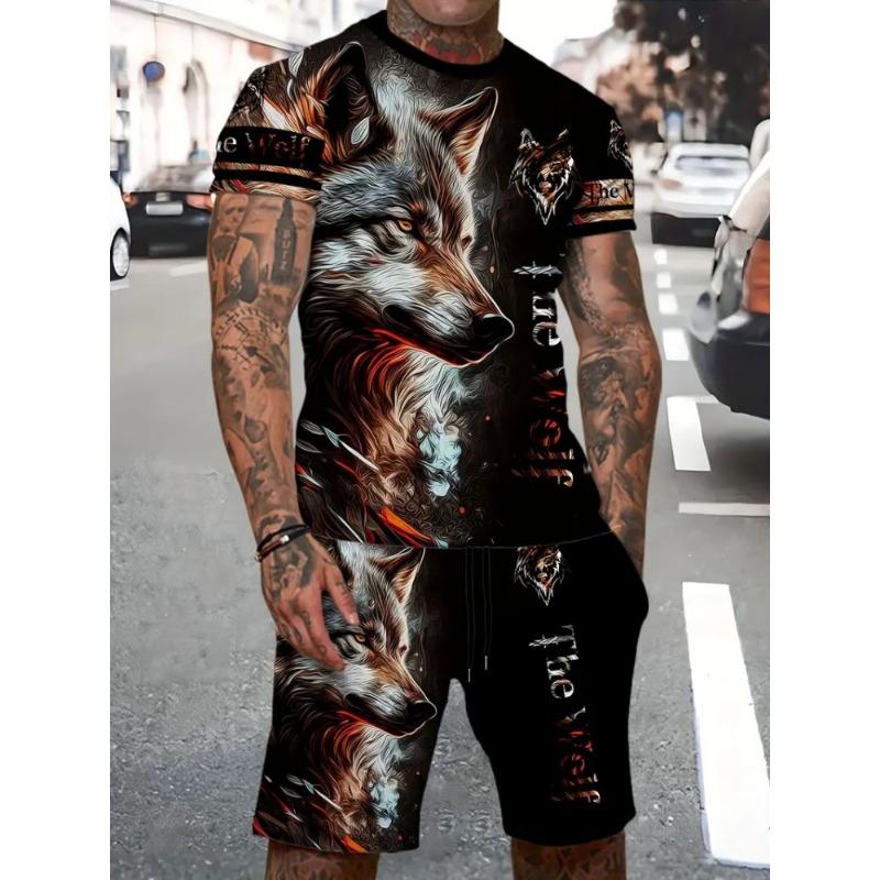 New Lion King Pattern Men's T-shirt Collection 3D Printed Summer Animal Clothing Short Sleeves And Shorts 2 Casual Fashion Piece