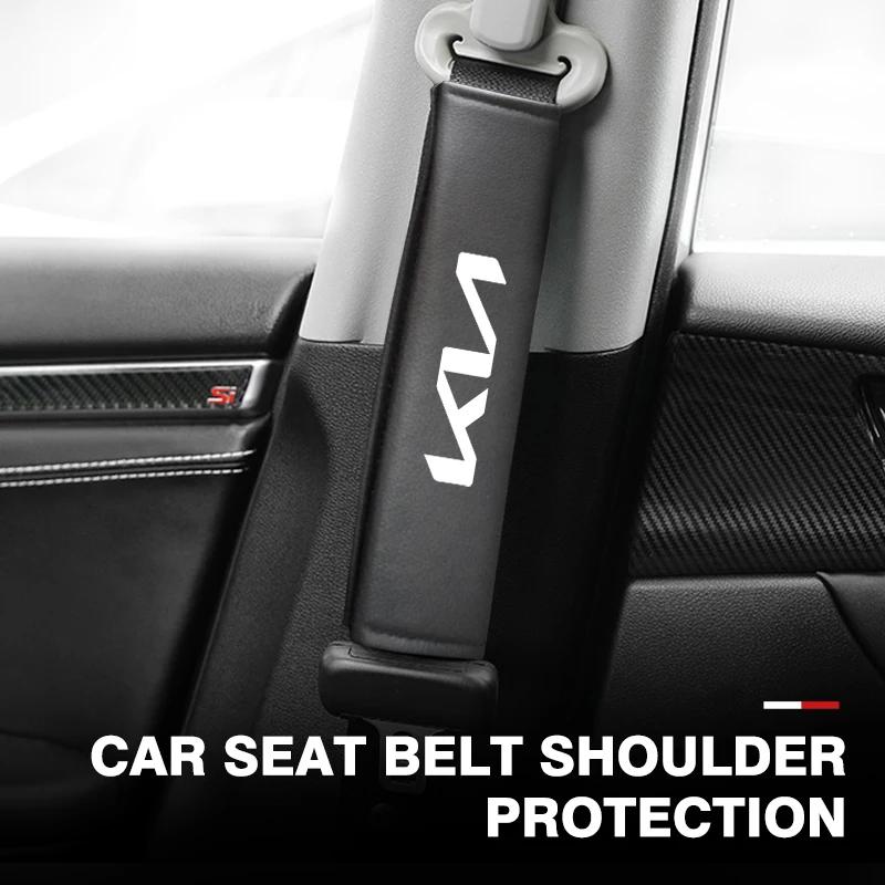 Car Seat Belt Shoulder Cover Leather Shoulder Protector Pad For KIA Sportage Rio Ceed Niro Soul Stonic Picanto Proceed