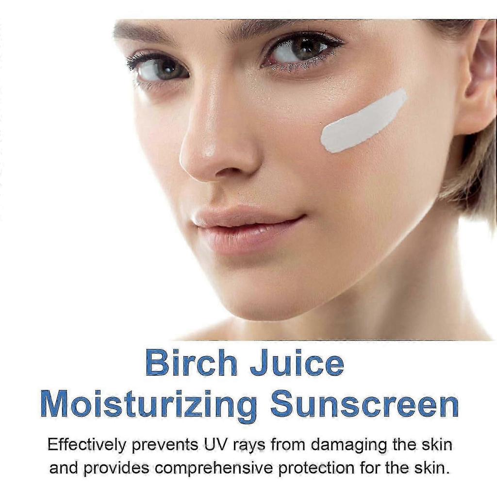 Birch Juice Moisturising Sunscreen SPF50+ - No White Cast, Strong UV Protection for UK Skin, Hydrating Formula