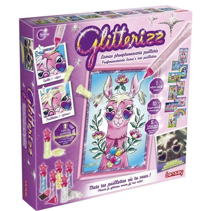 LANSAY Glitterizz Glow-in-the-Dark Glittery Llamas Coloring Set - Girl - Ages 5+