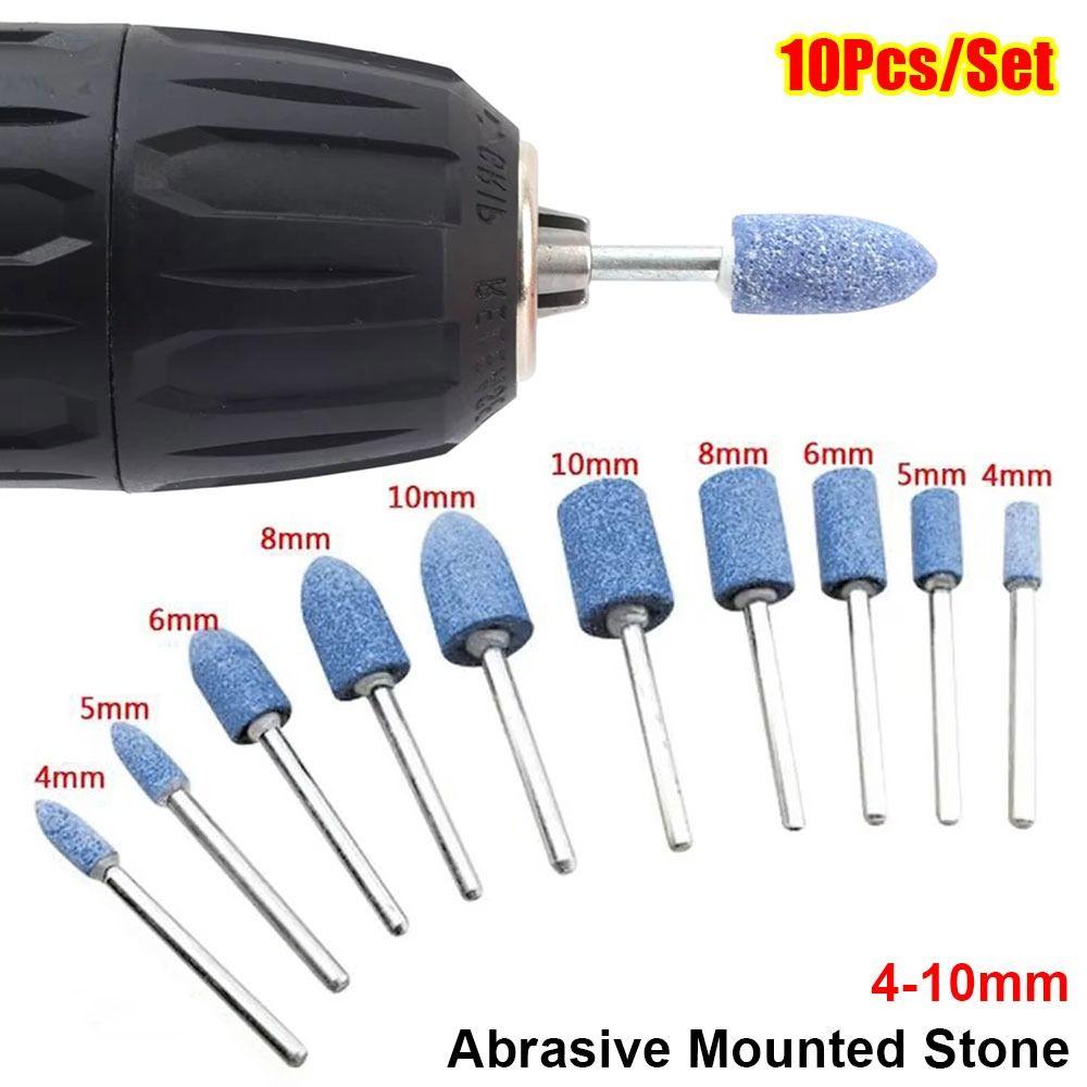 10Pcs Blue Grinding Stone Wheel Abrasive Mounted Stone Electric Drill Power Tools Accessories