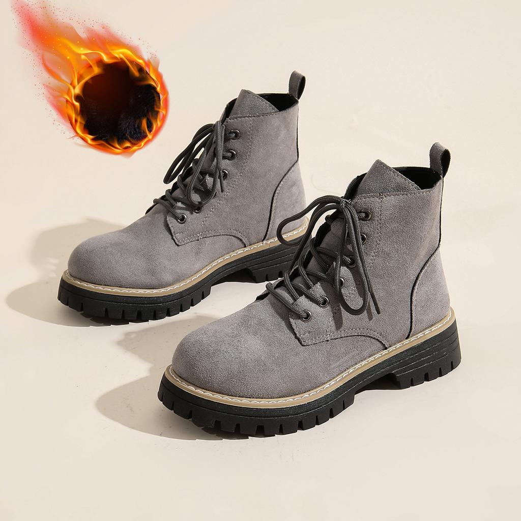 Жіночі черевики Мартінс на платформі зі збільшеною шириною, Анкель-боти в британському стилі на масивному підборі, Багатоколірні універсальні зимові черевички