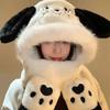 3 Piece Set Dog Plush Hat Set Polyester Windproof Full Protection Hat  For Women