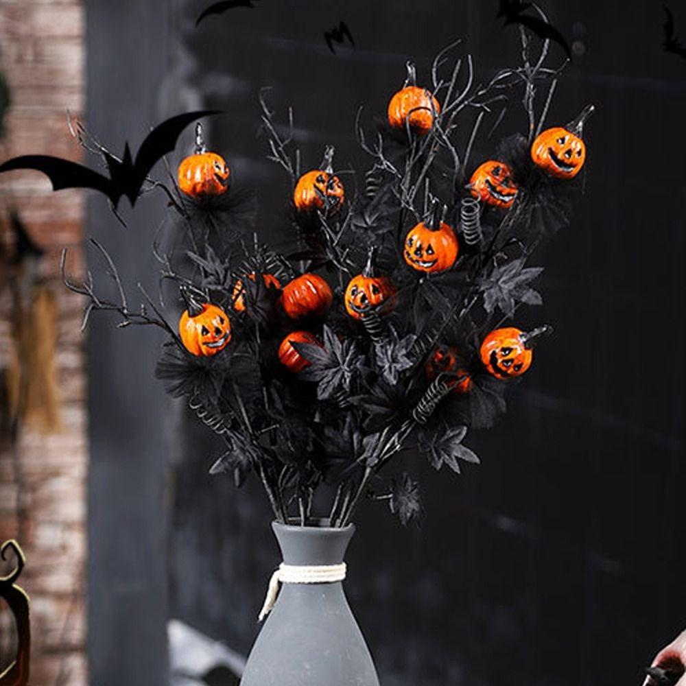 Gothic Flowers Artificial Maple Leaf Pumpkin Scary Fake Plants  Halloween Scary Props