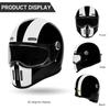 New Fashion Retro Motorcycle Helmets Fiberglass Shell Vintage Cafe Racer Fiber Glass Full Helmet for Motocross Scooter