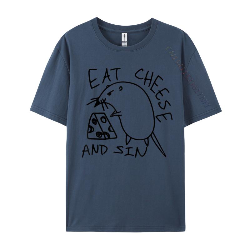 Eat Cheese And Sin T-shirts Casual Luxury Designer T-Shirts For Men Retro Top T-Shirt Normal Tees Cool