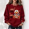 Women's Holiday Letter Print Sweatshirt Crewneck Long Sleeve Casual Pullover