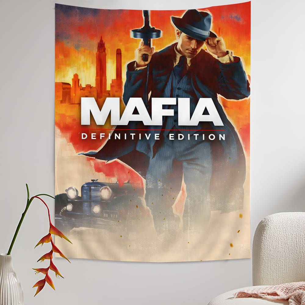 Mafia Definitive Edition Arazzo Anime Vintage Appeso Tarocchi Tappeti da Parete Hippie Arredamento per Stanza e Casa