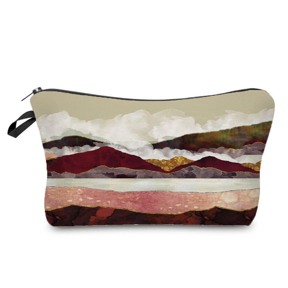 Women Landscape Painting Print Cosmetic Bag Toiletries Organize Travel Storage Case 6672