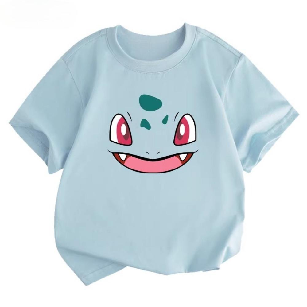Potdemiel Pikachu Print  Children's T-Shirt, New Summer Style, Casual, Comfortable, and Breathable Children's Top
