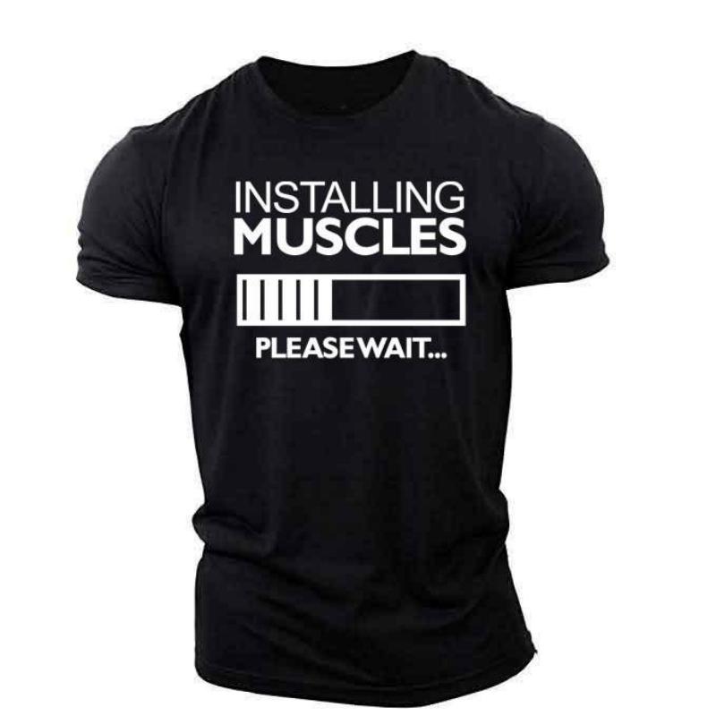 Men's T-shirt 3D Installation Muscle Dazzle Print Top Casual Daily Commuting Top Street Short Sleeve Clothing XXS-6XL