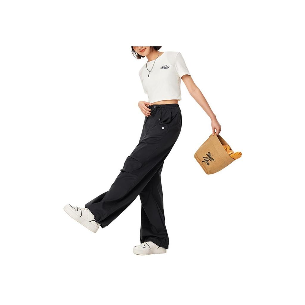 Li-Ning Sports Lifestyle Series Breathable Comfortable Sweat-Absorbing Straight-Leg Sports Pants Women Pants Black AKXU456-3