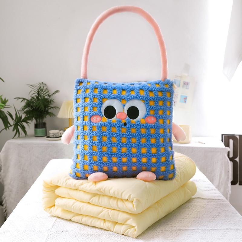 Cartoon Portable Pillow Quilt 2-in-1 Pillow Blanket Office Nap Pillow Car Folding Dopamine Pillow