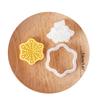 Christmas Snowflake Cookie Cutters Pressable Biscuits Mold Plastic Cookie Stamps DIY Cake Baking Tool Easy to Clean