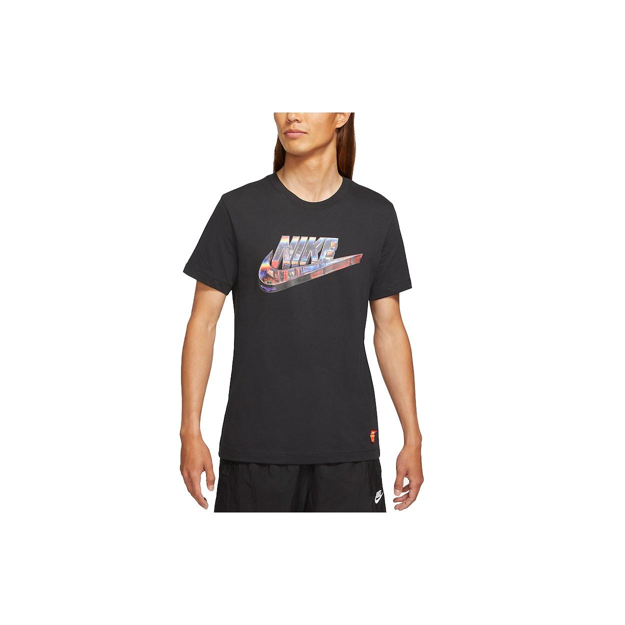 Nike Sportswear 3D Logo Printing Sports Round Neck Short Sleeve Black Men s DJ1370-010 XS