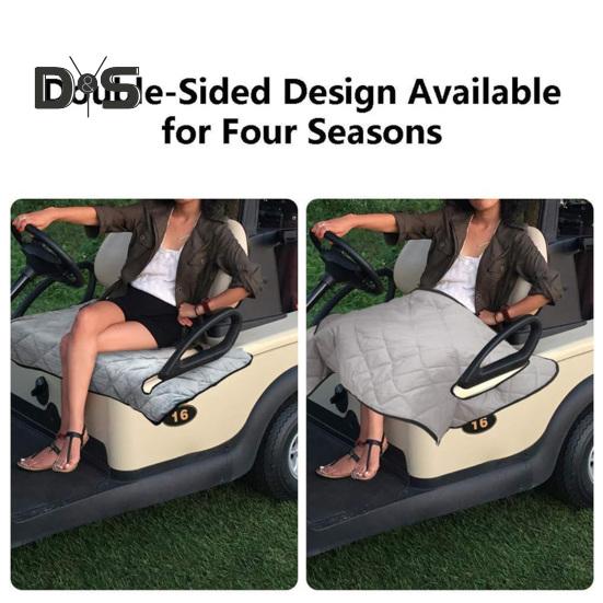 Golf Cart Seat Cover Soft Velvet Surface Golf Cart Seat Towel Blanket with Non-Slip Bottom for Most Club Car Cart Accessory