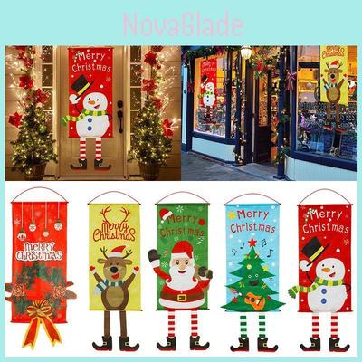 Festive Christmas Porch Door Banner Flag For Indoor And Outdoor Decoration