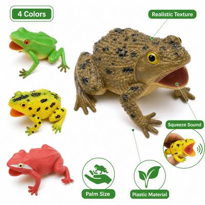 Plastic Simulation Frog Toy Realistic Texture Frog Model Toy New Squeeze Sound Toy  Kids Play