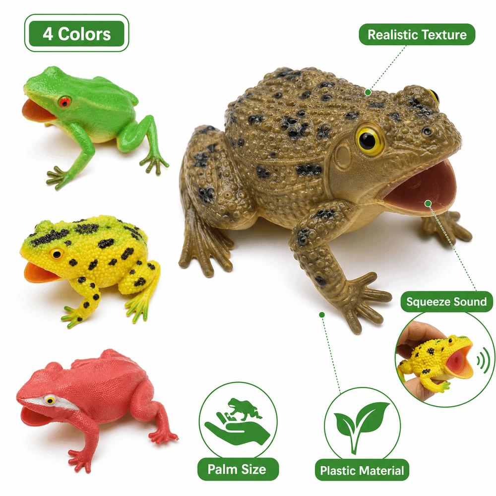 Realistic Texture Simulation Frog Toy Lifelike Appearance Toad Figurine Animal Collections