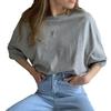 2024 European & American Women's Casual Loose Solid Color Short-Sleeved T-Shirt for Spring/Summer