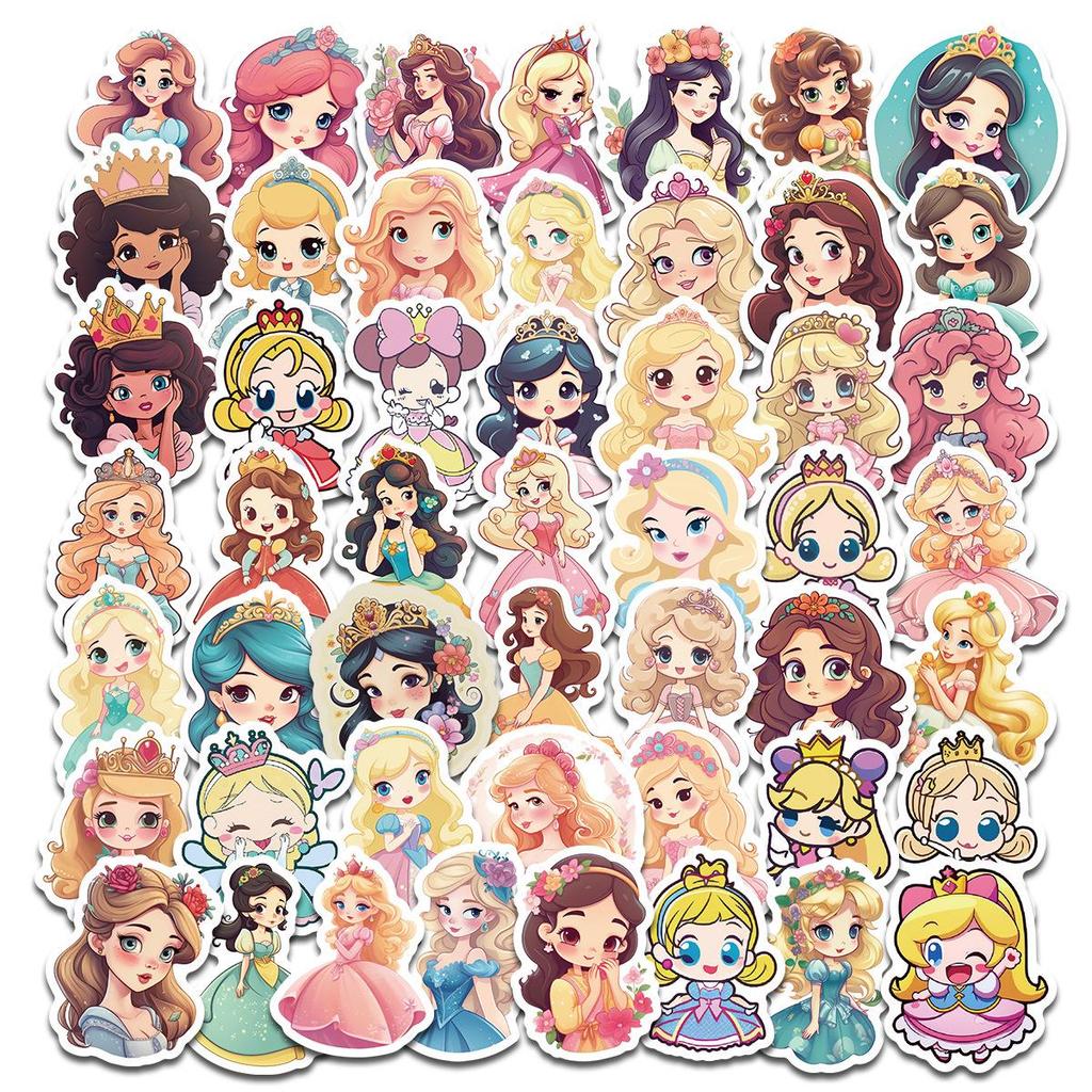 50 Sheets Princess Skirt Stickers for Kids - Cute Cartoon Girl Designs for Kindergarten Doodles