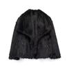 Women's Loose Lapel Faux Fur Coat, Fashion Solid Color Elegant Warm Furry Outwear For Women, European American Style Crossborder Female Jacket