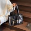 2025 New Transparent Jelly Bag Women's PVC Personalized Large Capacity Shoulder Bag Textured Travel Commuter Tote Bag