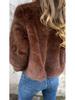 European & American Women's Fur High Neck Zipper Casual Top Coat - 2024 Autumn/Winter Collection