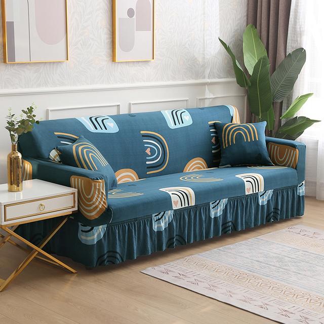 Designs Printed Hem Sofa Cover For Cushions Sofa Love Seats Chaise Lounge Stretch Pattern Slipcover In Living Room