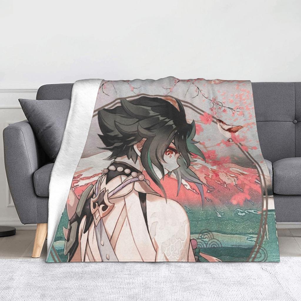 Gorou Genshin Impact Game Blanket Fleece All Season  Multi-function Soft Throw Blankets for Home Couch Plush Thin Quilt