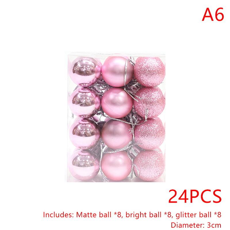 24 Piezas 3Cm Adornos de Bolas de Navidad Bolas para Árbol de Navidad Colgante para Árbol de Navidad Suministros Festivos para Fiestas Decoración Navideña