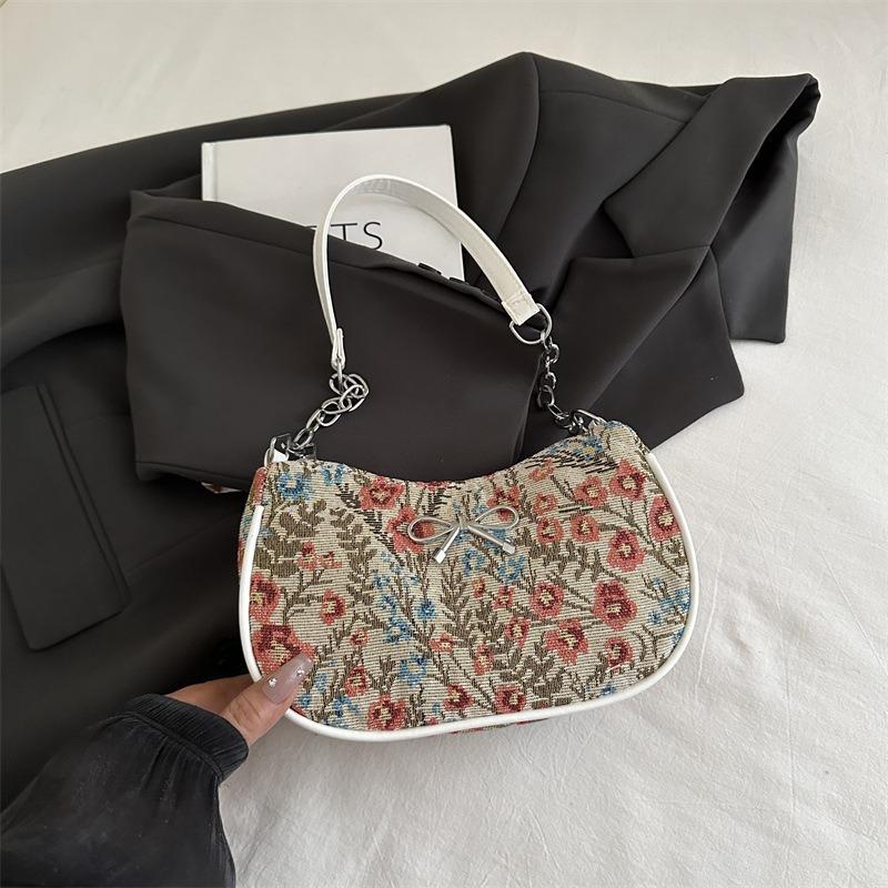 Niche Design Bag Women's New Versatile Handbag Tote Bag Jacquard Embroidery Shoulder Armpit Bag